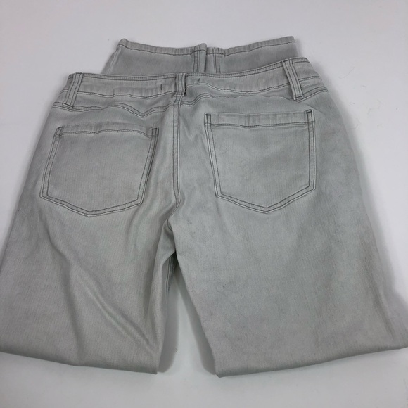 Free People Patched Knee Pale Gray Skinny Denim 4 - Picture 2 of 8